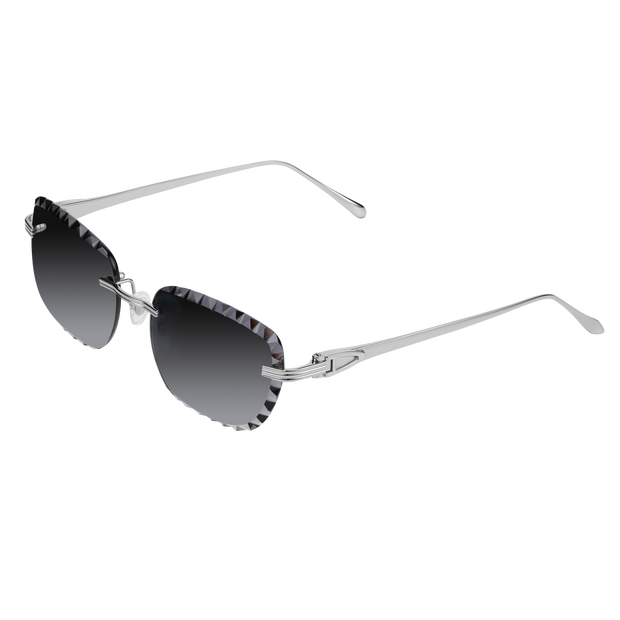Men's Eyewear Premium Diamond Cut Silver Black