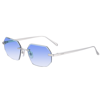Men's Eyewear Silver Diamond Cut Sky Blue