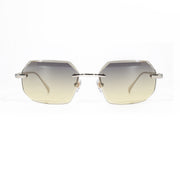 Men's Eyewear Silver Diamond Cut Green